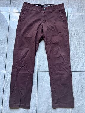 Dixxon Flannel Co D-Flexx Stretch Chino Pants Men's Workwear Maroon/Brown 34x32